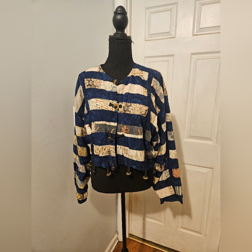 Nativewear Designs Blue and Cream Patterned Jacket